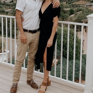 Black Cut Out Midi Dress